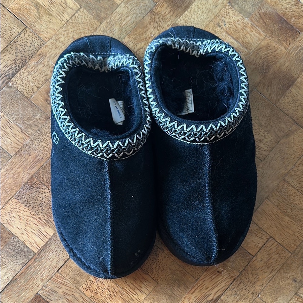 UGG Black Suede Slip-On Shoes
